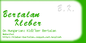 bertalan kleber business card